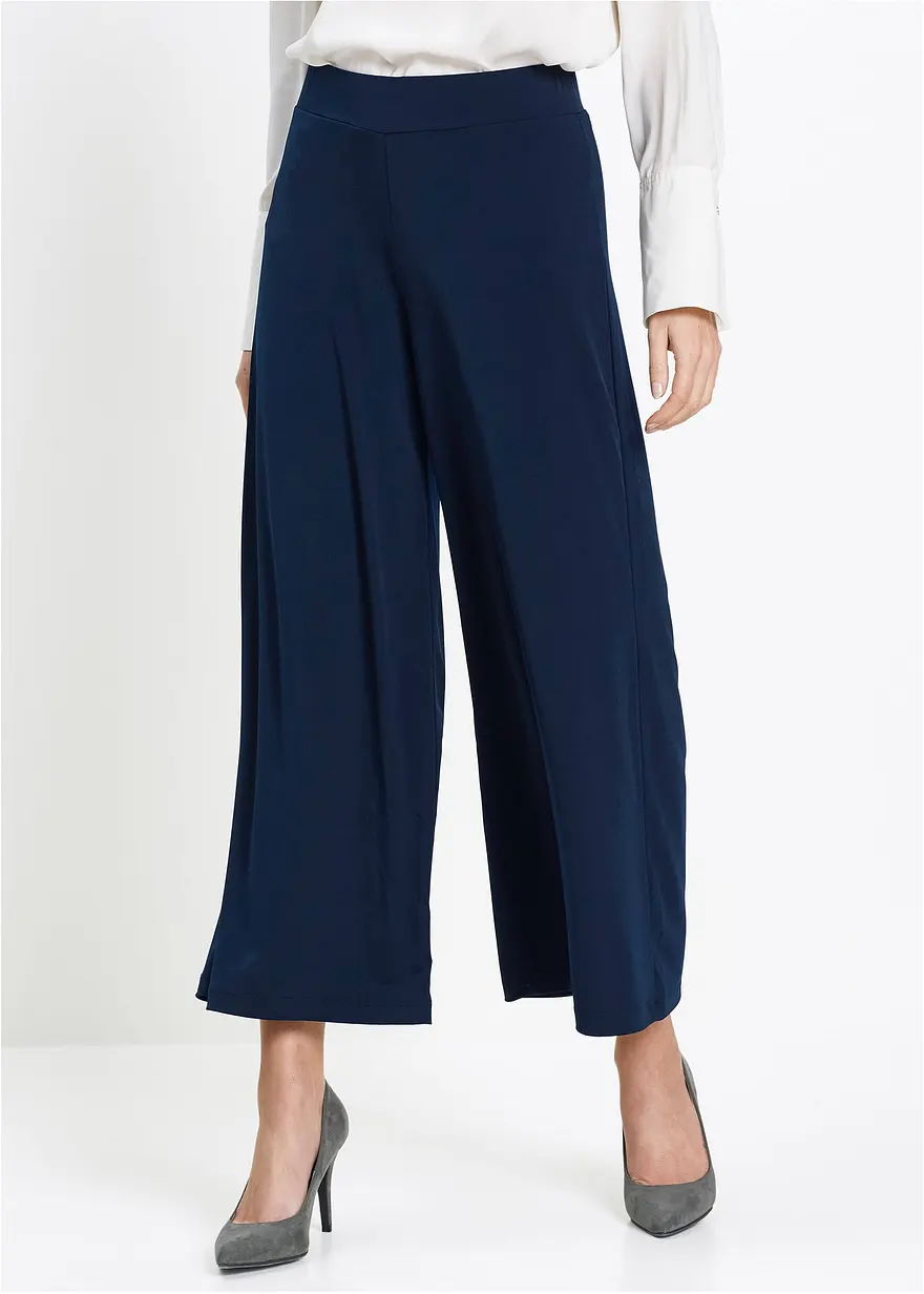 Bonprix Elegante Hose Mit Weitem Bein - Blau - Damen