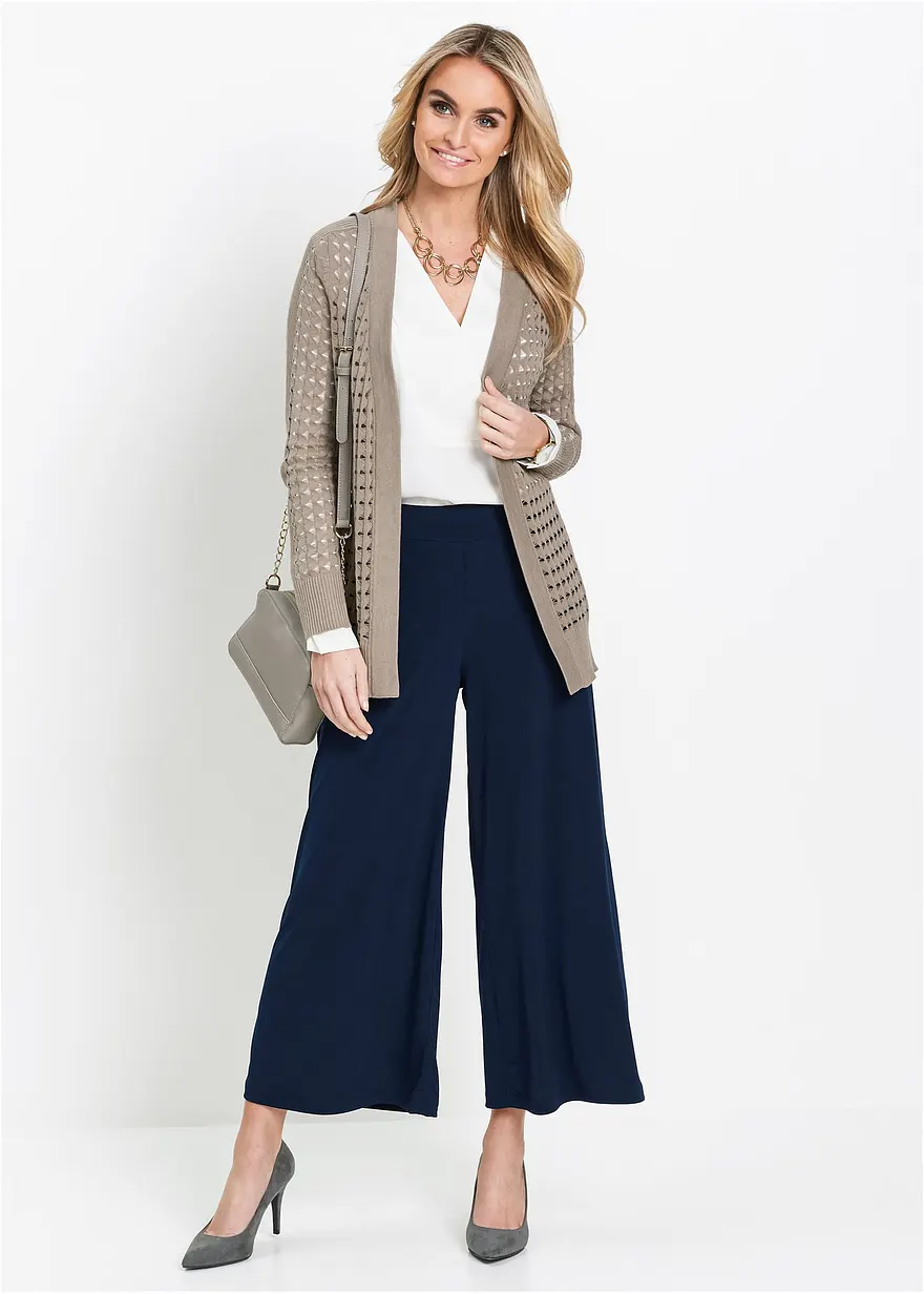 Bonprix Elegante Hose Mit Weitem Bein - Blau - Damen
