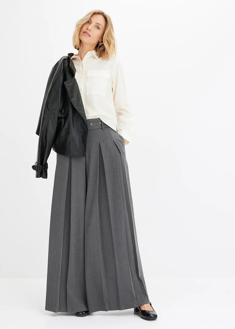 Bonprix Elegante Popeline-Bluse - Weiß - Damen