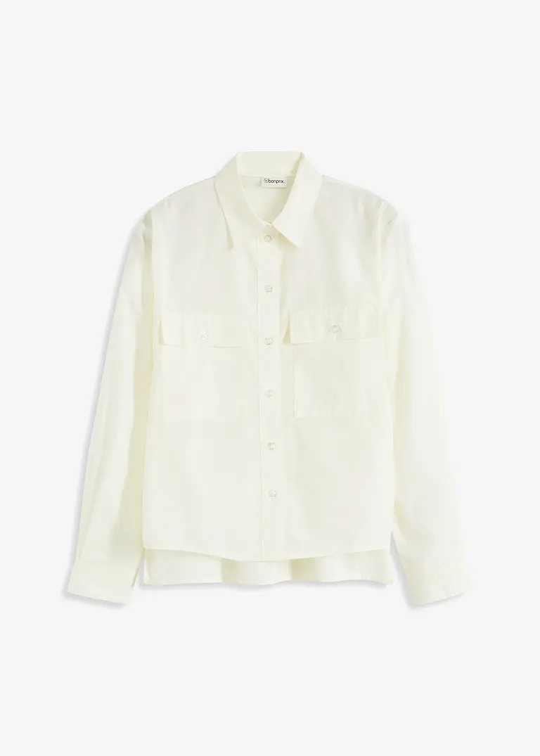 bonprix elegante Popeline-Bluse - weiß - Damen