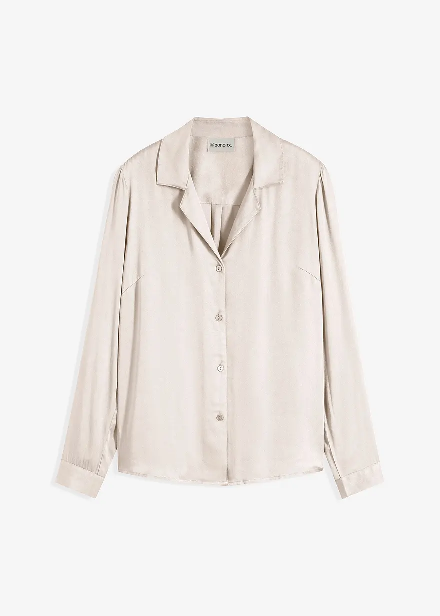 bonprix Elegante Satinbluse - beige - Damen