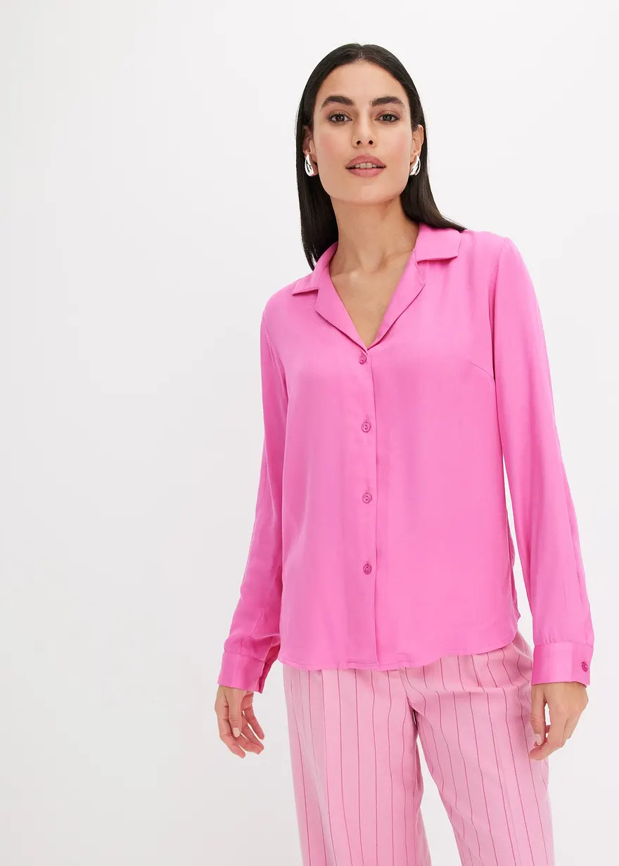 Bonprix Elegante Satinbluse - Pink - Damen
