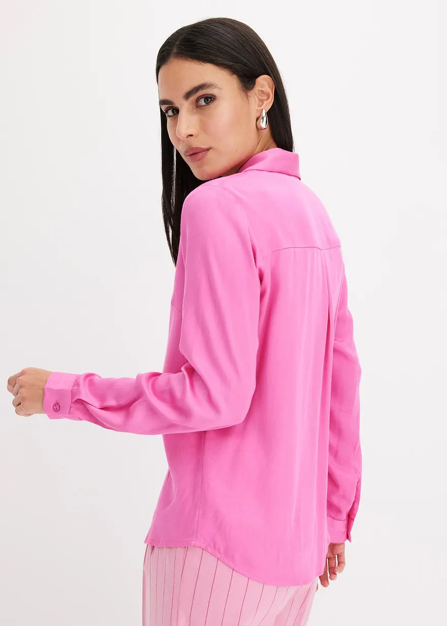 Bonprix Elegante Satinbluse - Pink - Damen