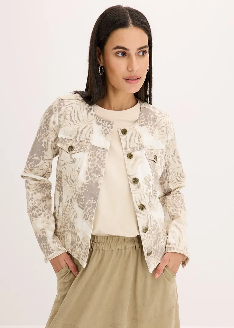 Bonprix Elegante Twill Jacke - Beige - Damen