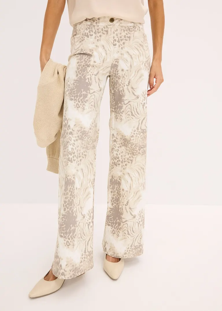 Bonprix Elegante Und Bequeme Twillhose - Beige - Damen