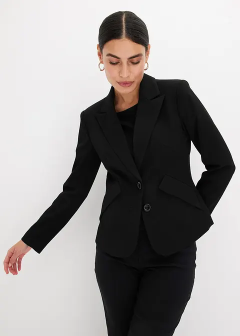 Bonprix Eleganter Blazer - Schwarz - Damen
