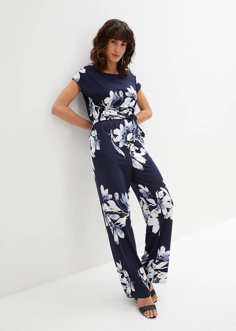 Bonprix Eleganter Jumpsuit - Blau Petite - Damen