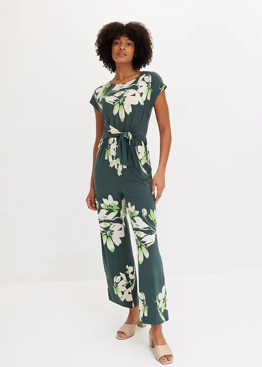 Bonprix Eleganter Jumpsuit - Grün Petite - Damen