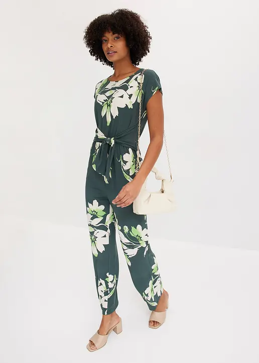 Bonprix Eleganter Jumpsuit - Grün Petite - Damen