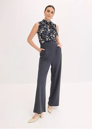 Bonprix Eleganter Jumpsuit Mit Chiffon - Blau - Damen