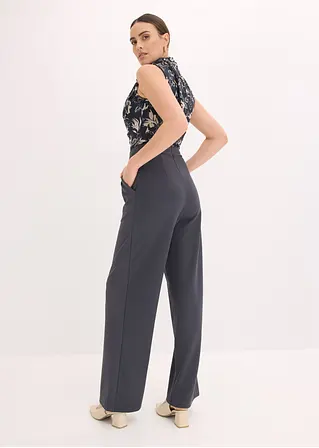Bonprix Eleganter Jumpsuit Mit Chiffon - Blau - Damen