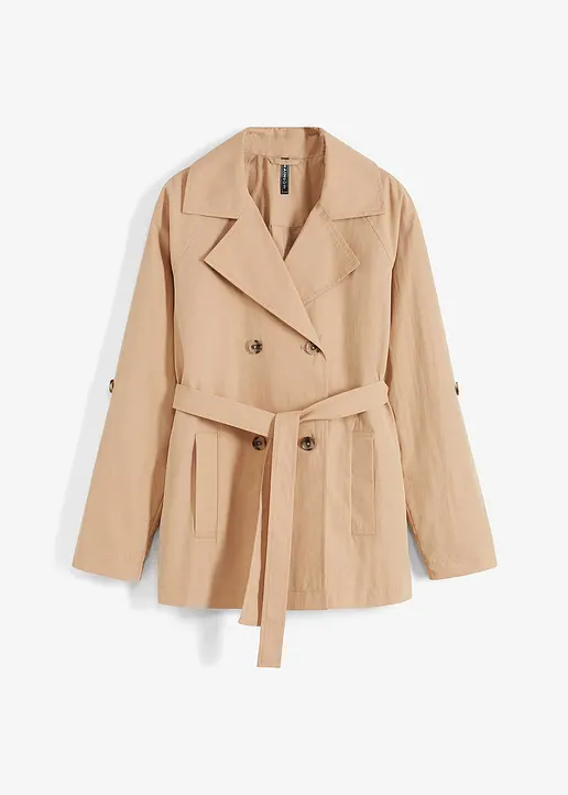 bonprix Eleganter kurzer Trenchcoat - beige - Damen