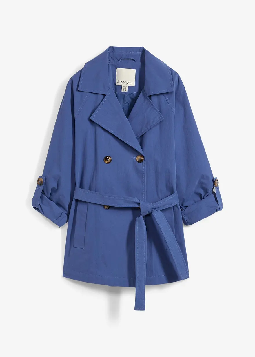 bonprix Eleganter kurzer Trenchcoat - blau - Damen