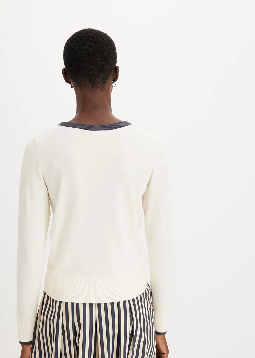 Bonprix Eleganter Pullover Mit Knöpfen - Beige - Damen
