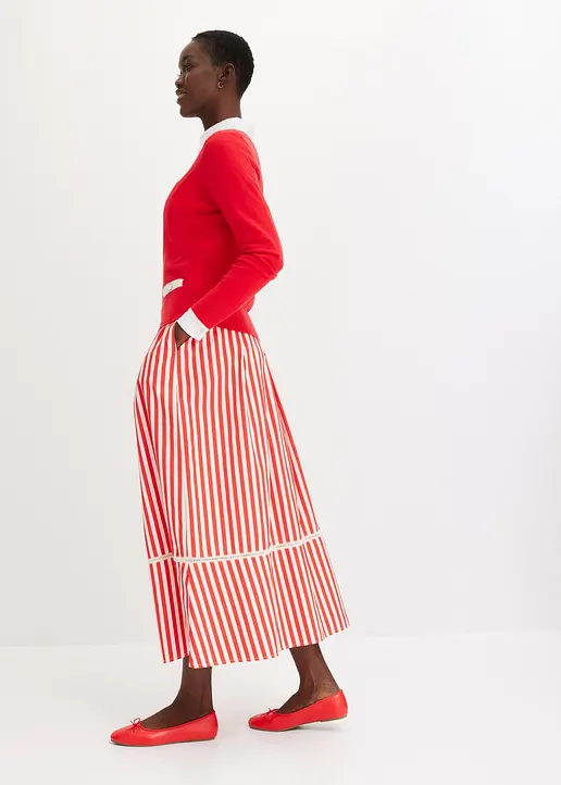 Bonprix Eleganter Pullover Mit Knöpfen - Rot - Damen