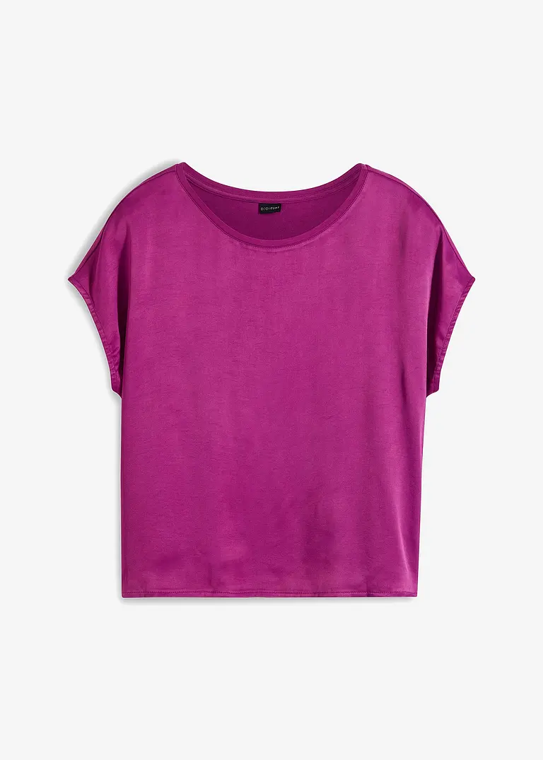 bonprix elegantes Shirt im Material-Mix - lila - Damen
