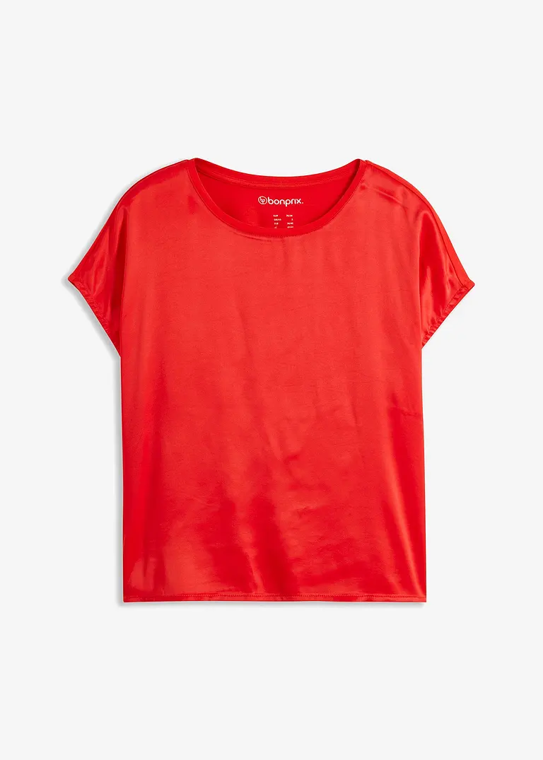 bonprix elegantes Shirt im Material-Mix - rot - Damen