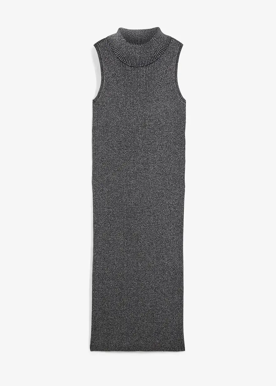 bonprix elegantes Strickkleid mit Lurex - grau - Damen