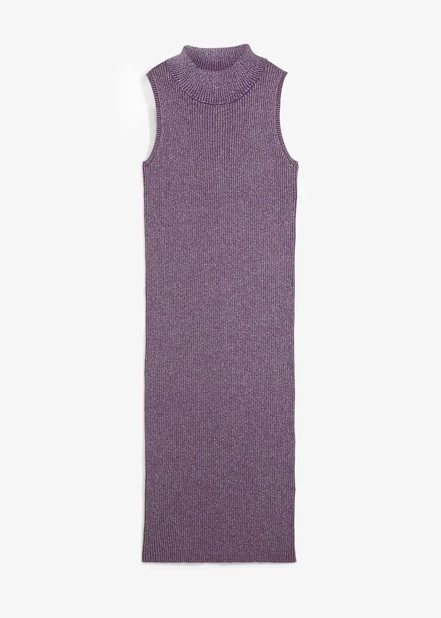 bonprix elegantes Strickkleid mit Lurex - lila - Damen