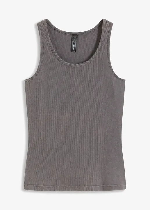 bonprix Enges Top mit Acid Wash - grau - Damen
