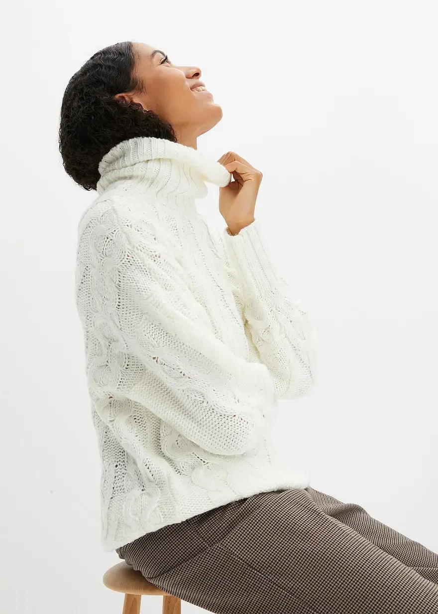 Bonprix Essenzieller Strickpullover - Grau - Damen
