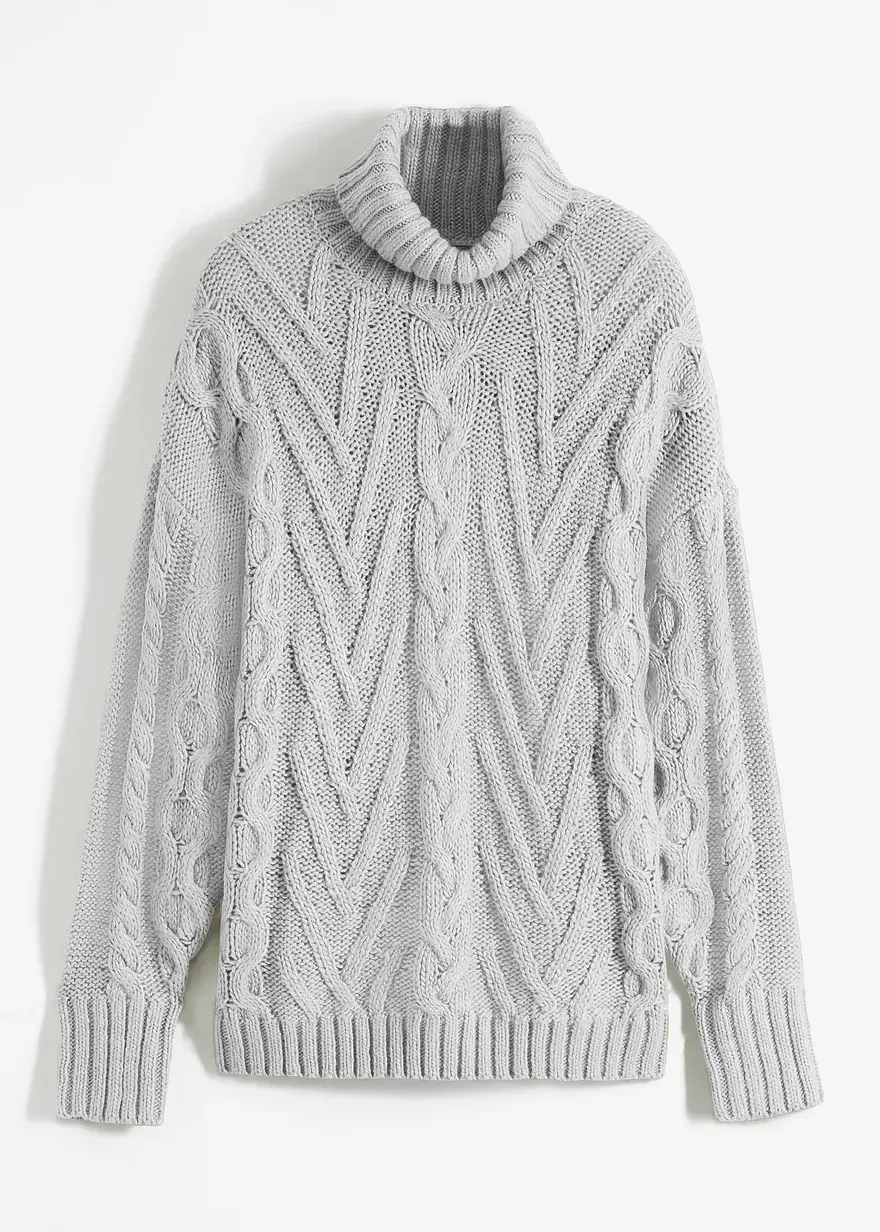 bonprix Essenzieller Strickpullover - grau - Damen