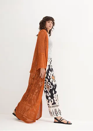Bonprix Extravagante Longstrickjacke - Orange - Damen