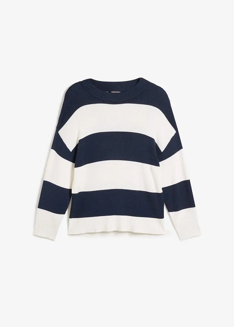 bonprix Farbenfroher Strickpullover - blau - Damen