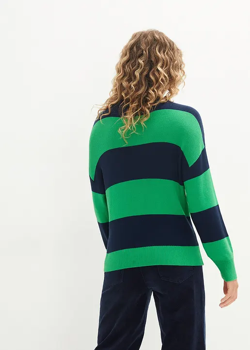 Bonprix Farbenfroher Strickpullover - Grün - Damen