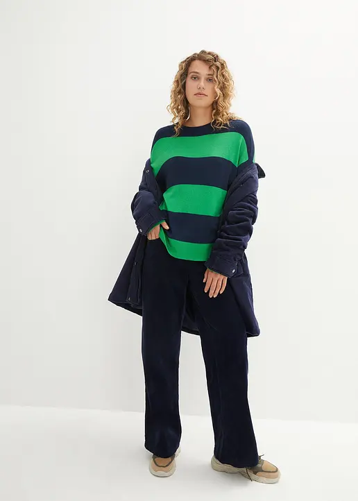 Bonprix Farbenfroher Strickpullover - Grün - Damen