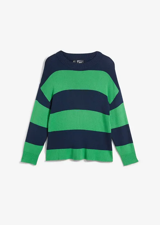 bonprix Farbenfroher Strickpullover - grün - Damen