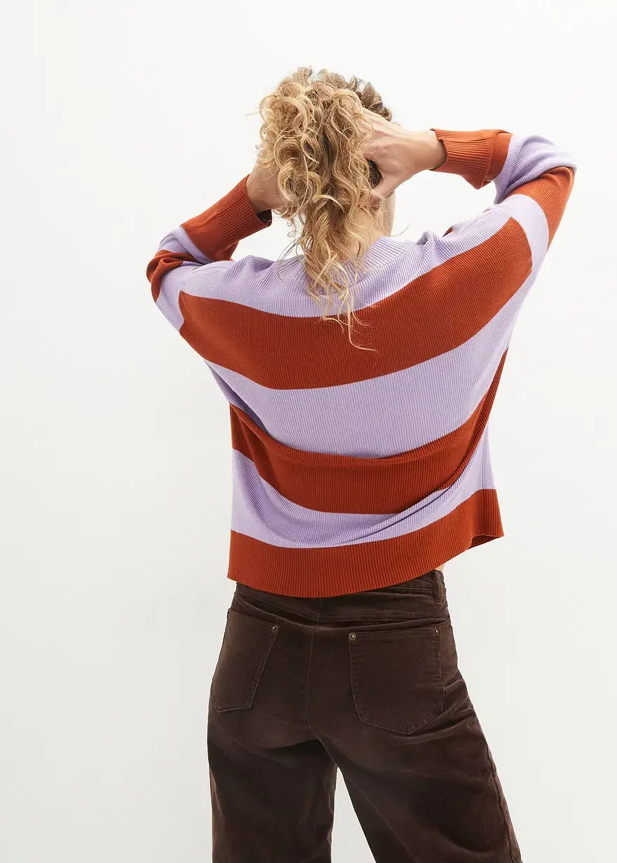 Bonprix Farbenfroher Strickpullover - Lila - Damen