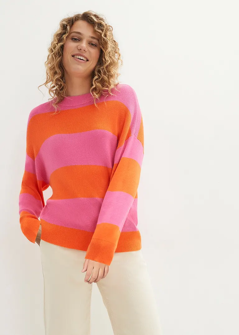 Bonprix Farbenfroher Strickpullover - Pink - Damen