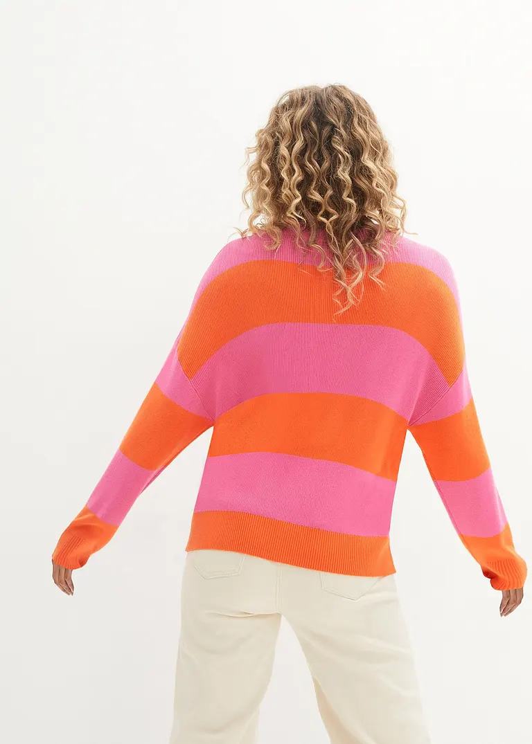 Bonprix Farbenfroher Strickpullover - Pink - Damen