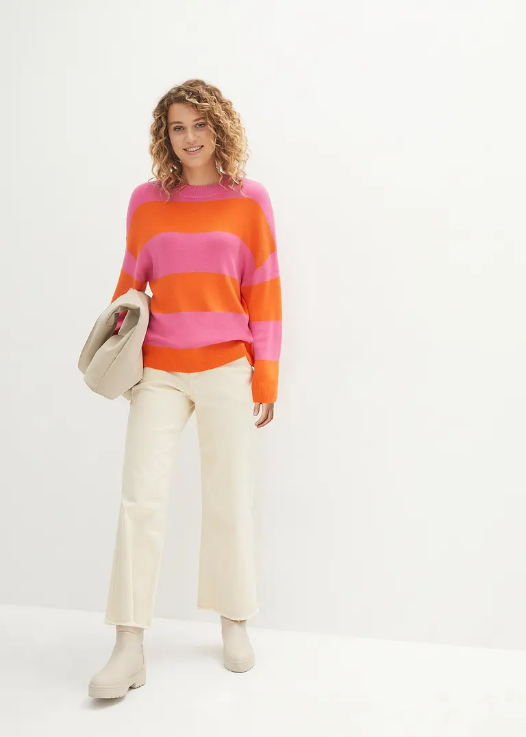 Bonprix Farbenfroher Strickpullover - Pink - Damen
