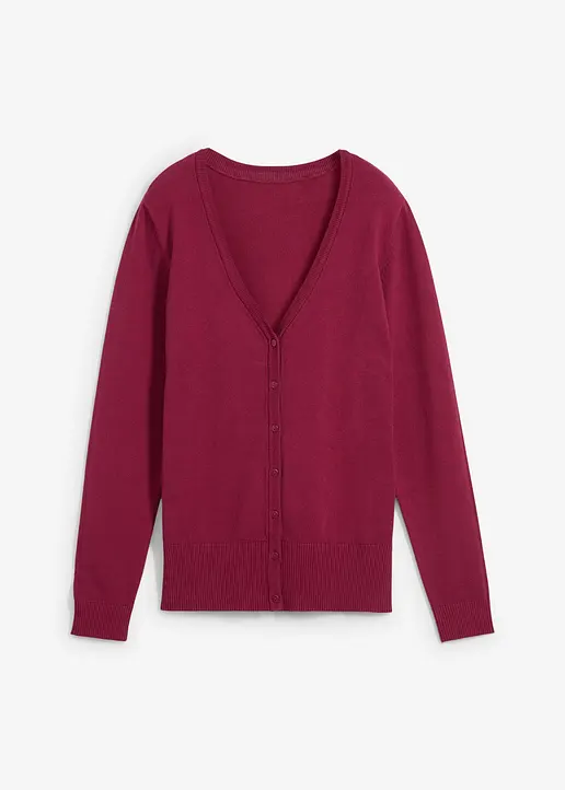 bonprix Feinstrickjacke mit Baumwolle - rot - Damen
