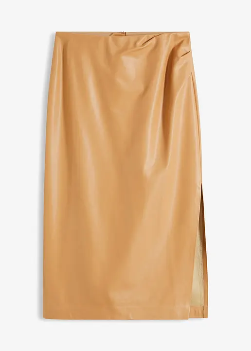 bonprix Femininer Rock mit Drapierung - beige - Damen
