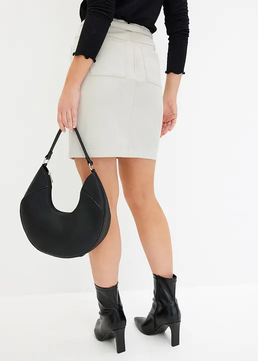 Bonprix Femininer Rock Mit Gürtel - Grau - Damen