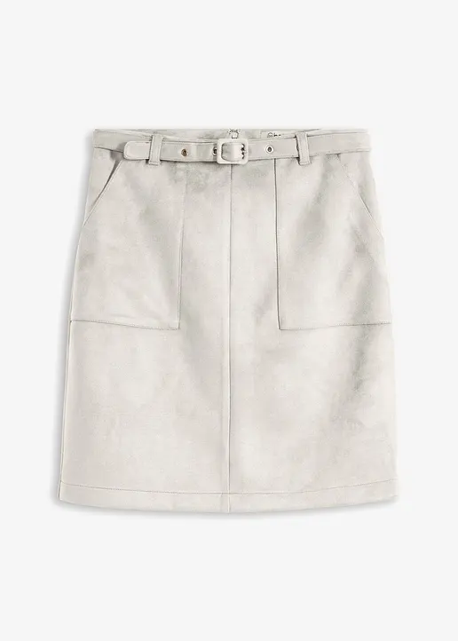 bonprix Femininer Rock mit Gürtel - grau - Damen