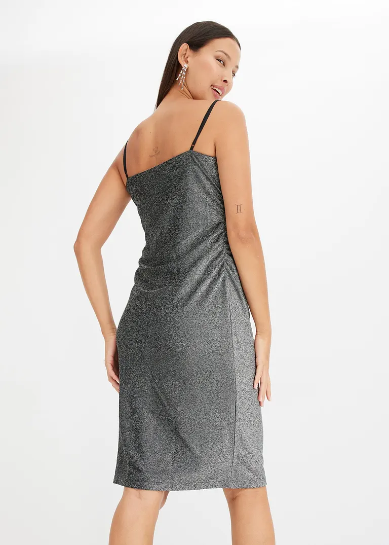 Bonprix Figurbetonendes Glitzerkleid - Schwarz - Damen
