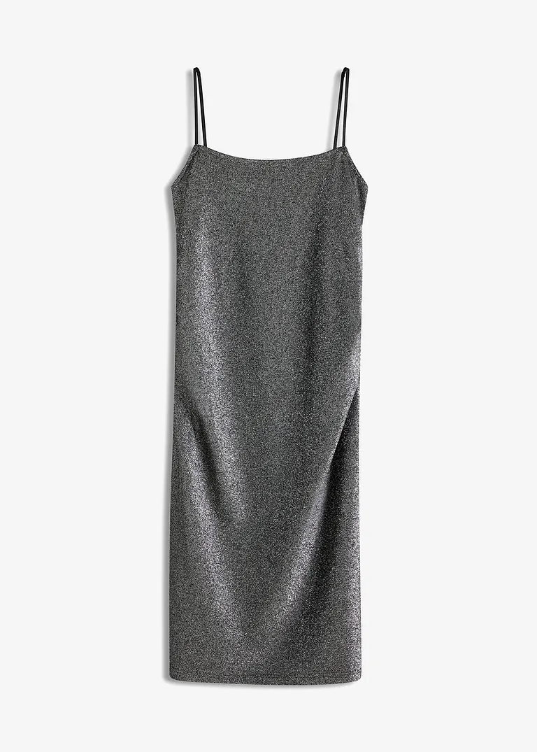 bonprix Figurbetonendes Glitzerkleid - schwarz - Damen