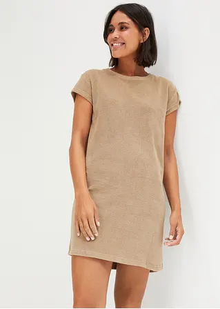 Bonprix Frottee-Kleid Mit Kurzem Arm - Braun - Damen