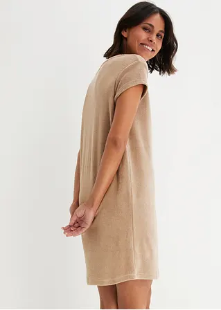 Bonprix Frottee-Kleid Mit Kurzem Arm - Braun - Damen