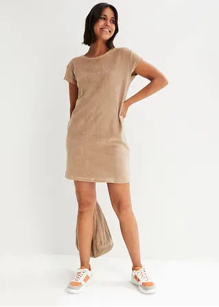 Bonprix Frottee-Kleid Mit Kurzem Arm - Braun - Damen