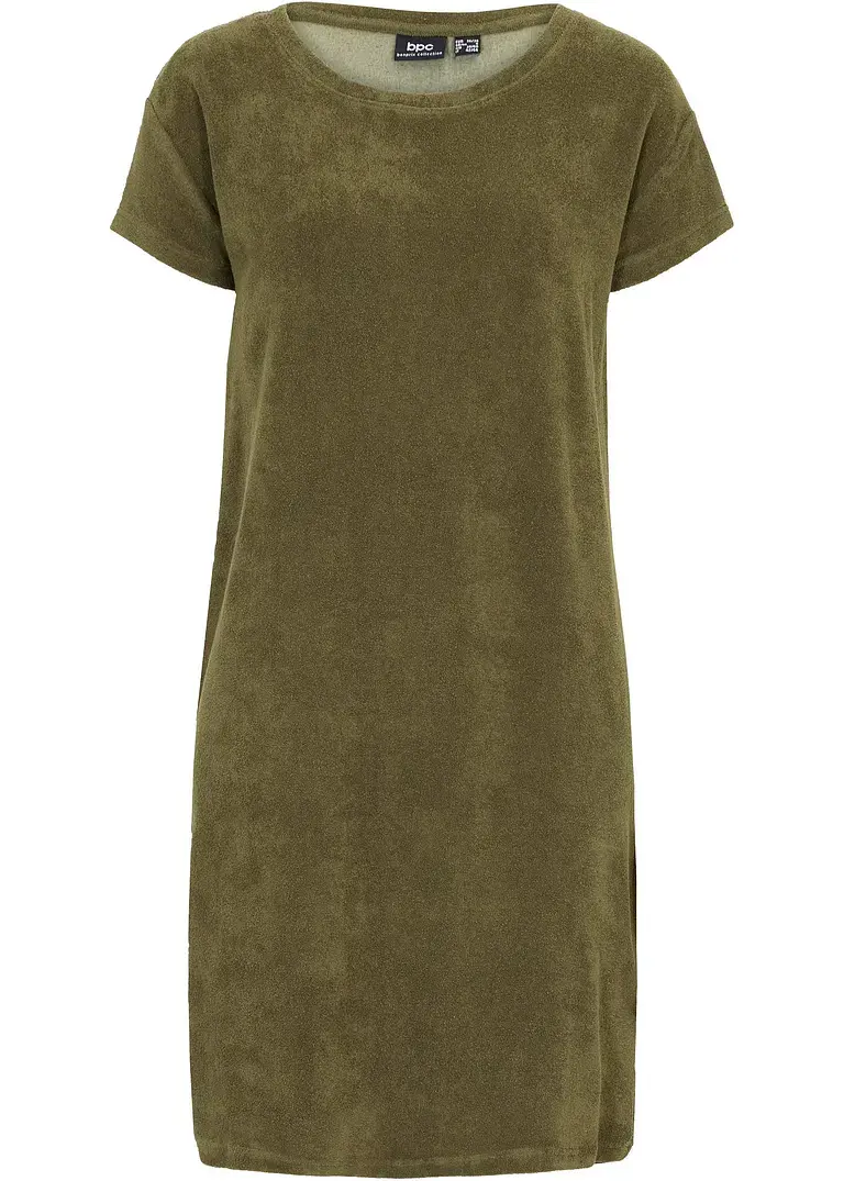 bonprix Frottee-Kleid mit kurzem Arm - grün - Damen