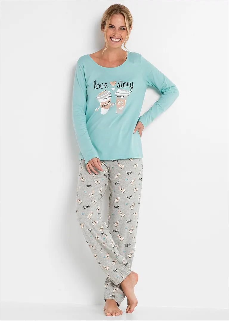 Bonprix Gemütlicher Pyjama Mit Bündchen - Damen