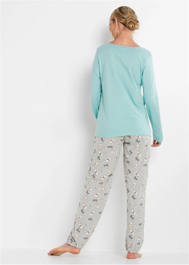 Bonprix Gemütlicher Pyjama Mit Bündchen - Damen