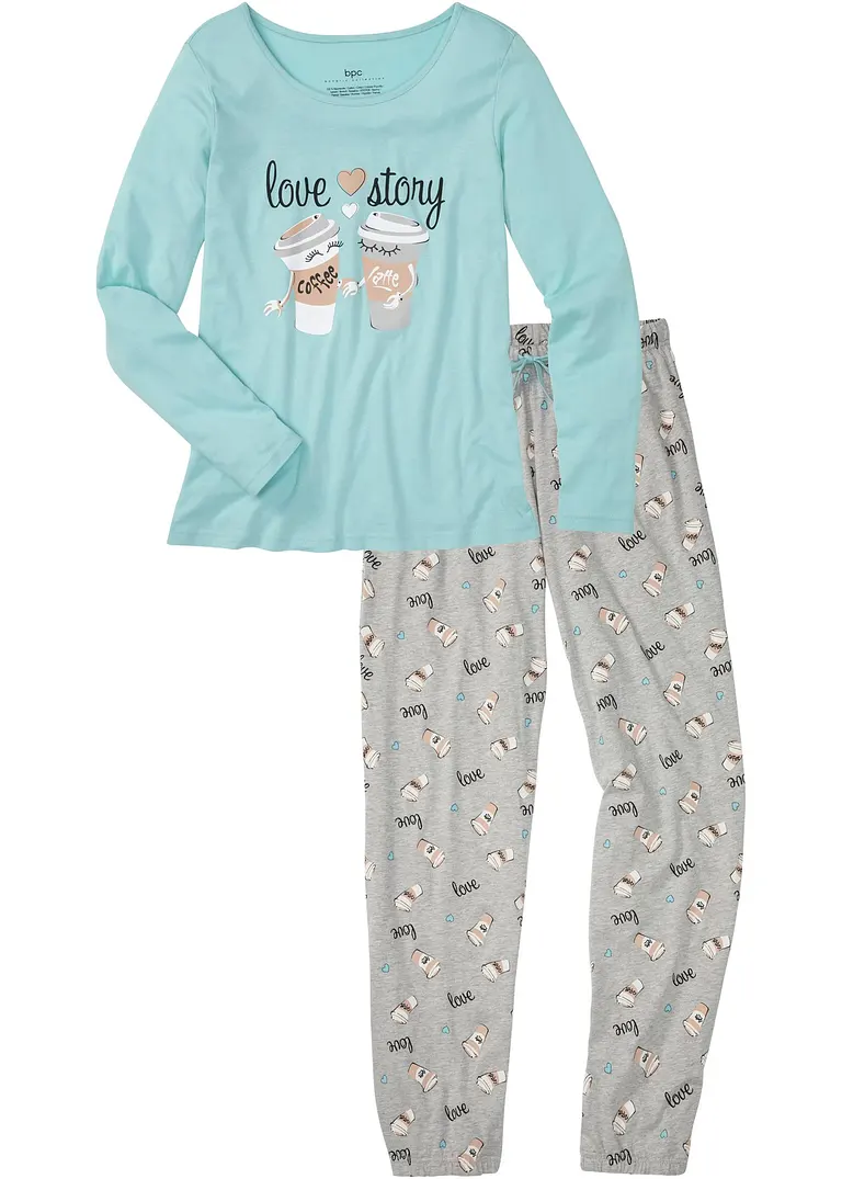 bonprix Gemütlicher Pyjama mit Bündchen - Damen