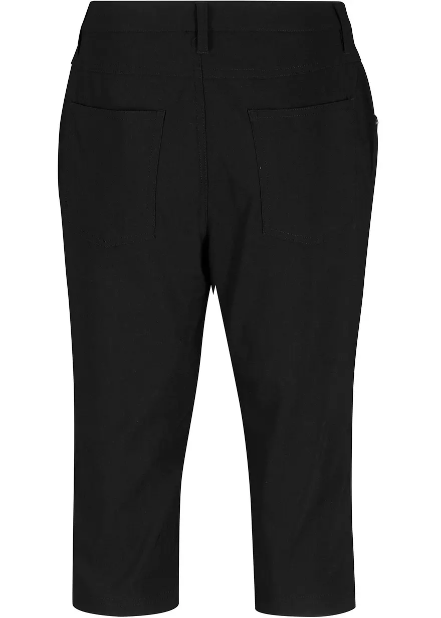 Bonprix Gerade Bengalin-Bermuda - Schwarz - Damen