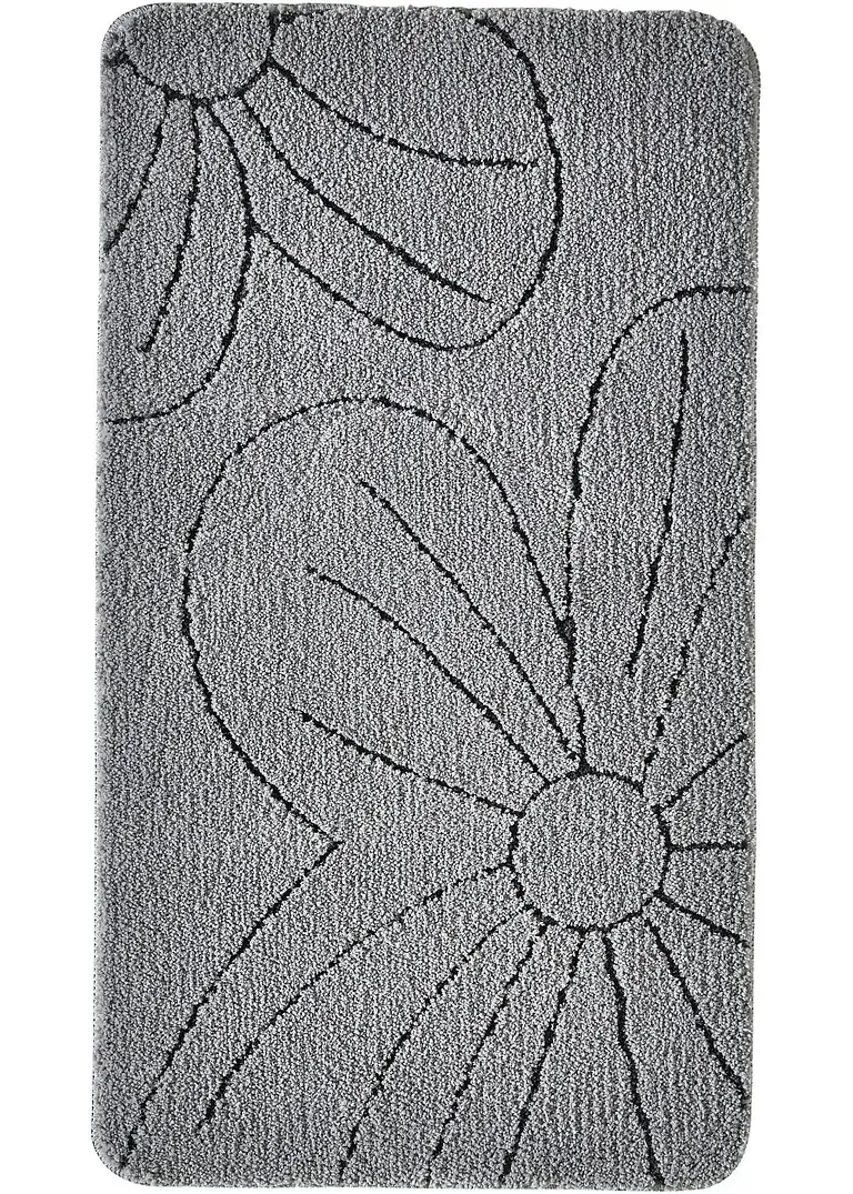 bonprix Getuftete Badematte mit Blumen Motiv - grau